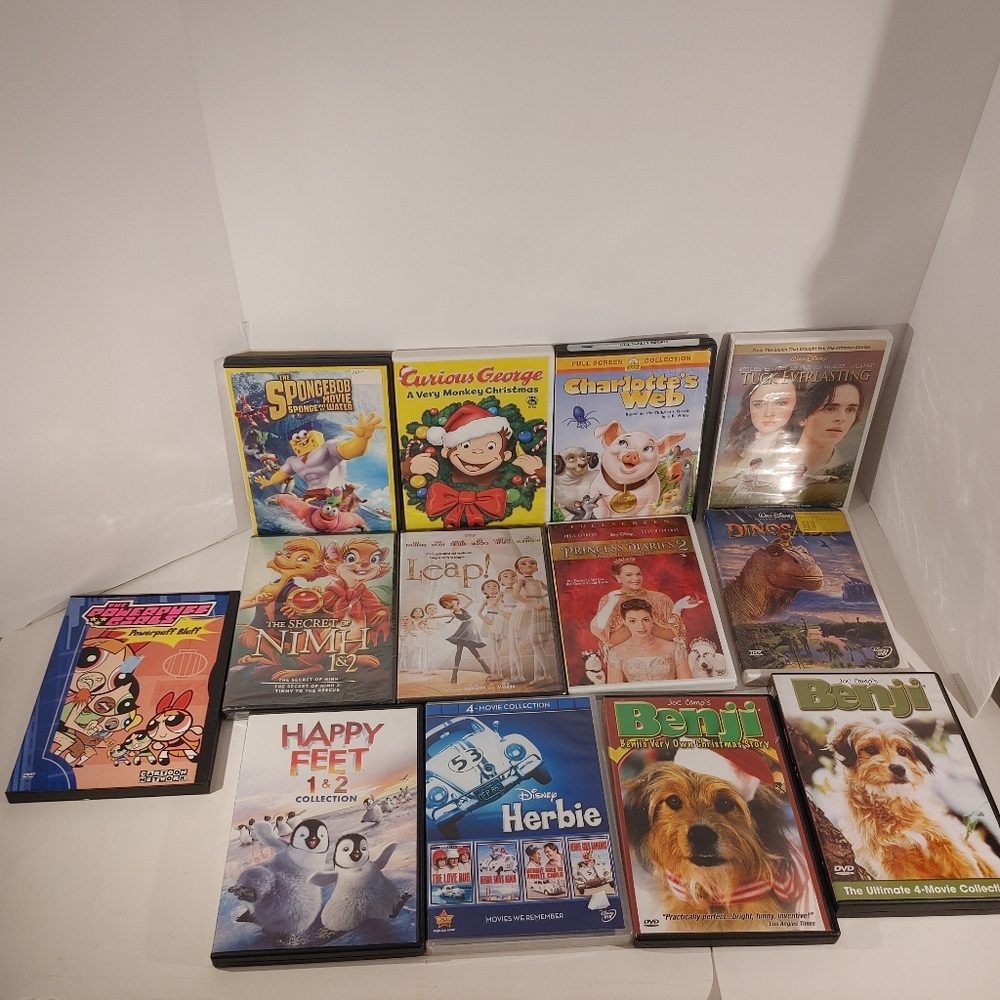 Lot Of 13 - Family Entertainment DVD Movies - Disney - Benji - Nimh 1&2 - Spong